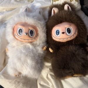 Adorable White and Brown Plush Toy Charms